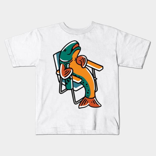 Trout Master Kids T-Shirt by CharlieWizzard